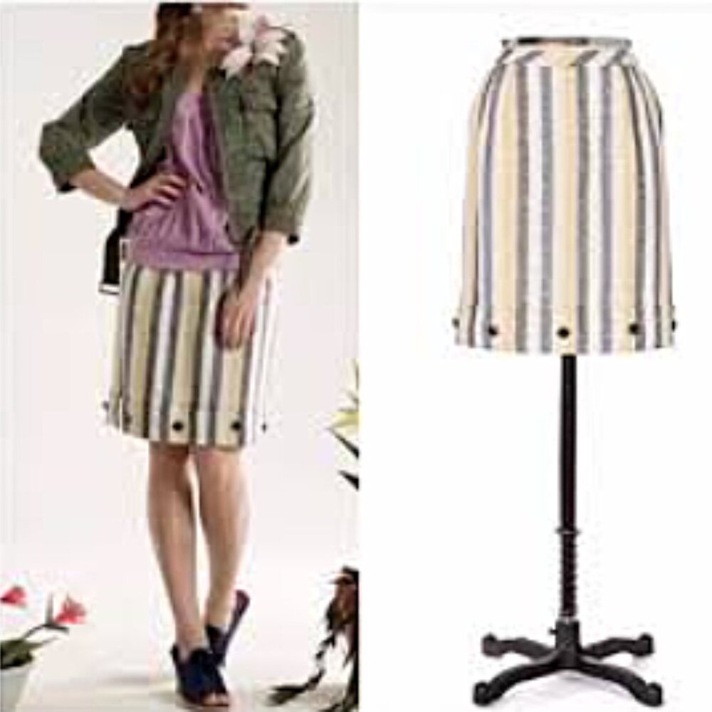 Anthropologie Edme & Esyllte Striped Linen Skirt Size 4 - Picture 1 of 9